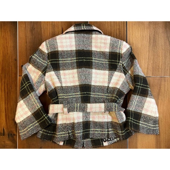 Women’s Cabi Jacket Light Pink Brown Plaid Coat Button Up Collared Wool Belt 12 - Picture 4 of 5